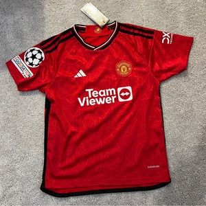 Adidas Manchester United 2023 Home Ronaldo soccer jersey youth